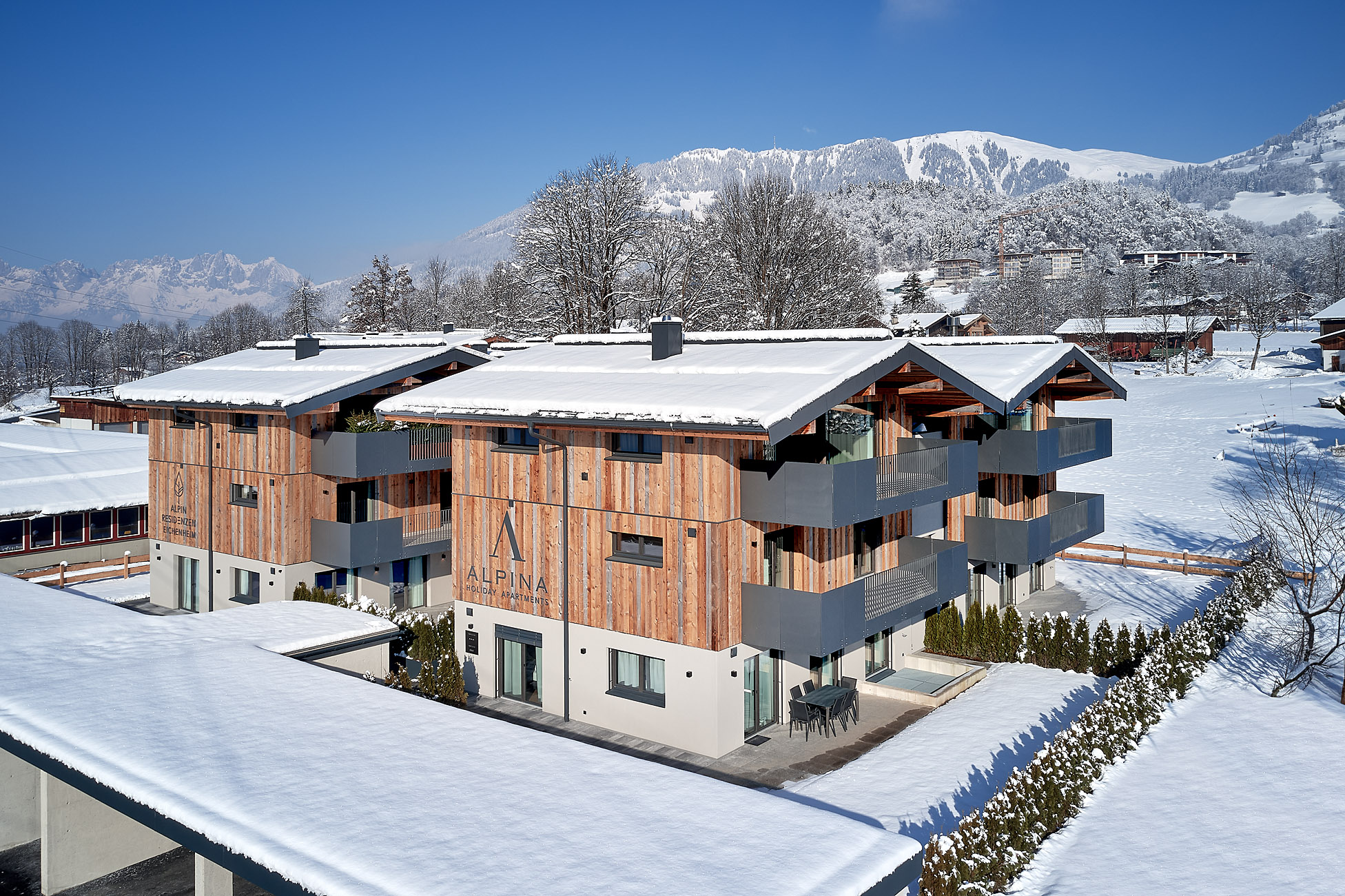 Außenansicht von oben Ferienwohnung in Aurach von Alpina Holiday