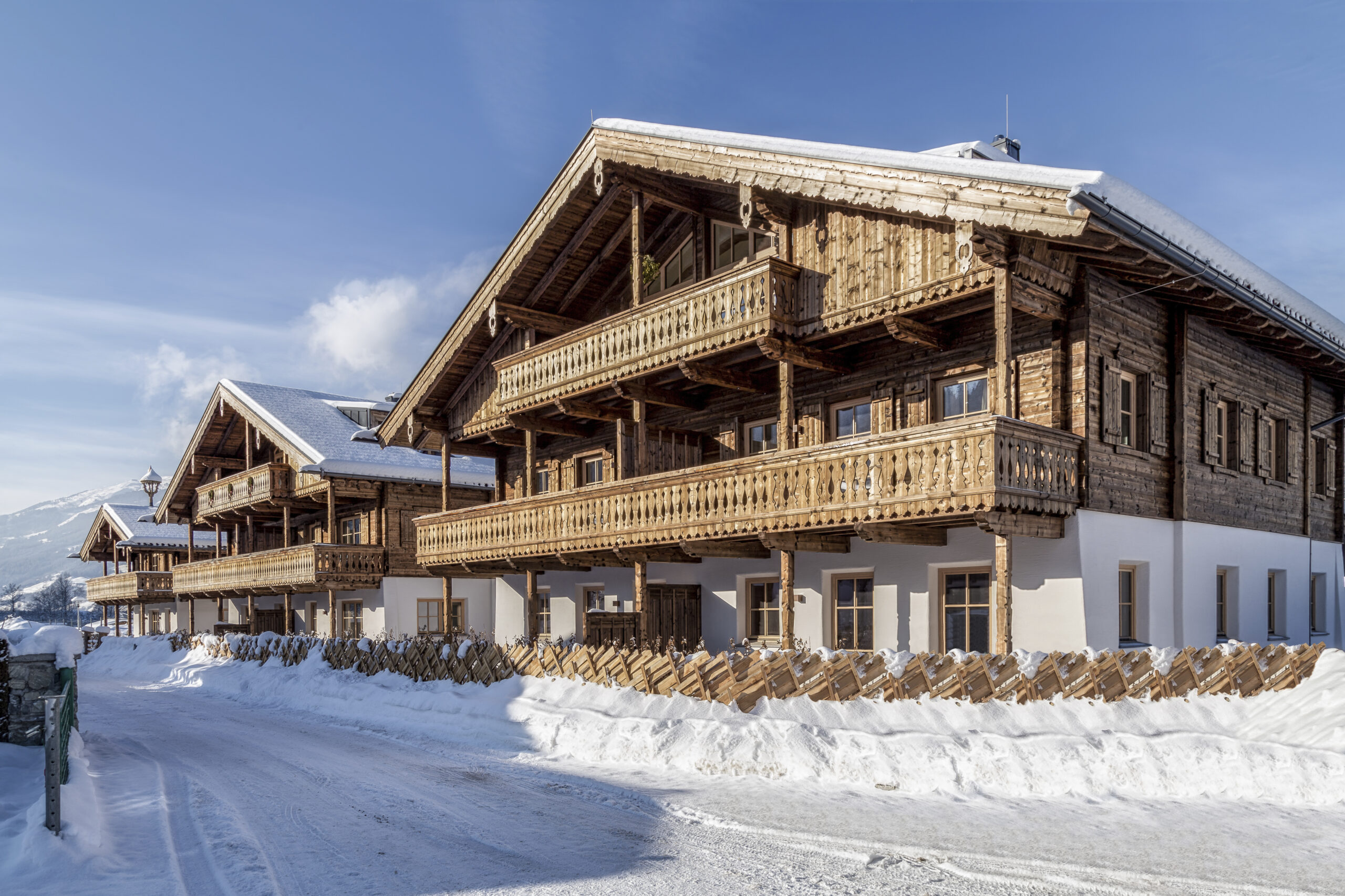 Winter Straßenansicht Ferienwohnung in Hollersbach von Alpina Holiday